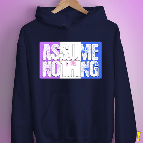 Assume Nothing Drag Pride Flag Hoodie - Navy